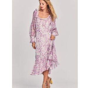 LoveShackFancy Julio Midi Dress - Magenta Starlight - X-Small - $279